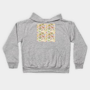 Zoo Animals in 70s Colors Kids Hoodie